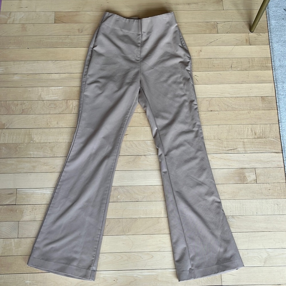 H&M flare pant; made from polyester/rayon/spandex